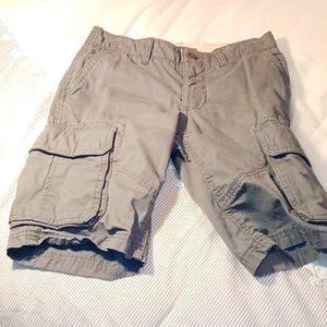 Gap kids gray khaki cargo shorts sz 14